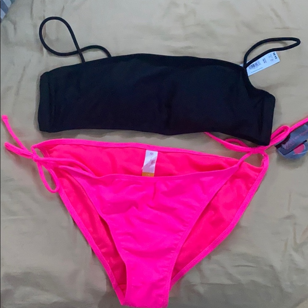 Black and Pink Bikini Set